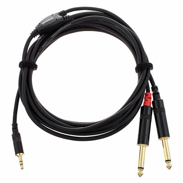 Cabo Mini jack 3.5mm - 2 Jacks 6mm 3m